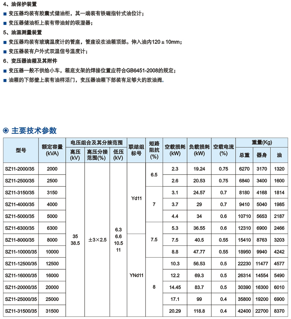 35kV級SZ係列雙(shuang)繞組油浸(jin)式有(you)載調壓電力變壓(ya)器(qi)